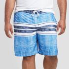 Men's Big & Tall 9 Striped Engineered Swim Shorts - Goodfellow & Co Blue