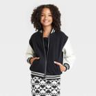 Girls' Varsity Bomber Jacket - Art Class Black/white