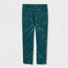 Girls' Performance Cropped Leggings - All In Motion Teal Green