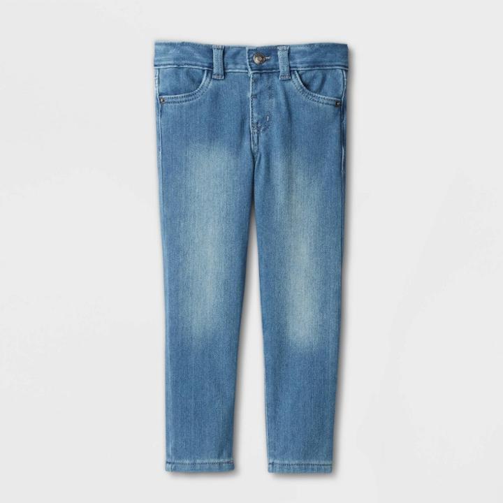Toddler Girls' Mid-rise Denim Jeggings - Cat & Jack Medium Blue