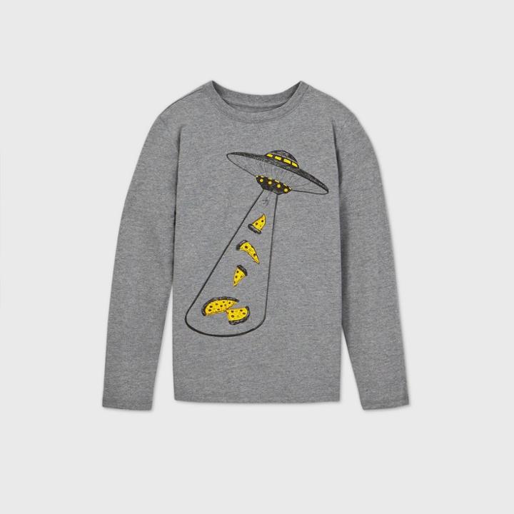 Boys' Alien Graphic Long Sleeve T-shirt - Cat & Jack Gray