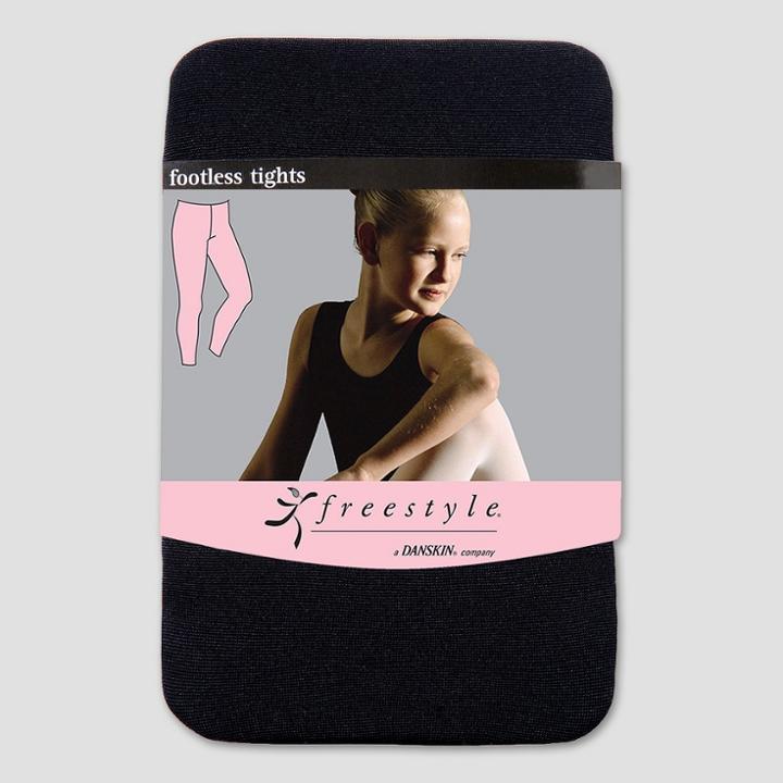 Freestyle By Danskin Girls' Footless Mid Rise Tights Black