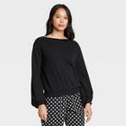 Women's Boat Neck Sweatshirt - Who What Wear Black