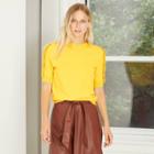 Women's Crewneck Ruffle Detail Pullover Sweater - Who What Wear Yellow