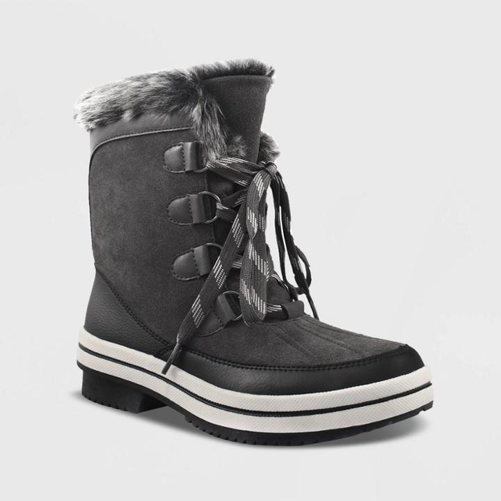 Petitewomen's Ellysia Microsuede Short Functional Winter Boots - Universal Thread Gray