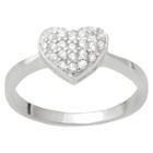 Journee Collection 4/5 Ct T.w. Round Cut Cubic Zirconia Pave Set Heart Ring In Sterling Silver