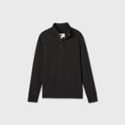 Men's Standard Fit 1/4 Snap Fleece Sweatshirt - Goodfellow & Co Black