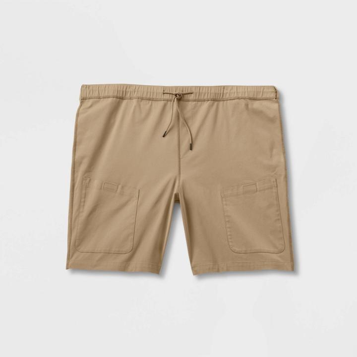Men's Big & Tall 9.5 Regular Fit Adaptive Tech Chino Shorts - Goodfellow & Co Tan