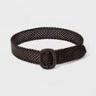 Women's Wide Covered Buckle Woven Braided Belt - Universal Thread Brown S, Women's,