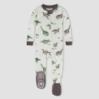 Burt's Bees Baby Baby Boys' Dino Footed Pajama - Green