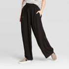 Women's Mid-rise Smocked Top Wide Leg Palazzo Pants - Xhilaration Black