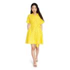 Women's Polka Dot Button-front Shirtdress - Lisa Marie Fernandez For Target Yellow/white Xxs