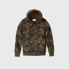 Men's Camo Print Sherpa Hooded Lined Fleece Jacket - Goodfellow & Co S,