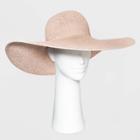 Women's Wide Brim Open Weave Straw Floppy Hat - A New Day Blus Pink