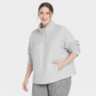Women's Plus Size Quarter Zip Sweatshirt - A New Day Gray