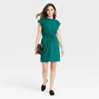 Women's Sleeveless Extended Shoulder A-line Dress - A New Day Green