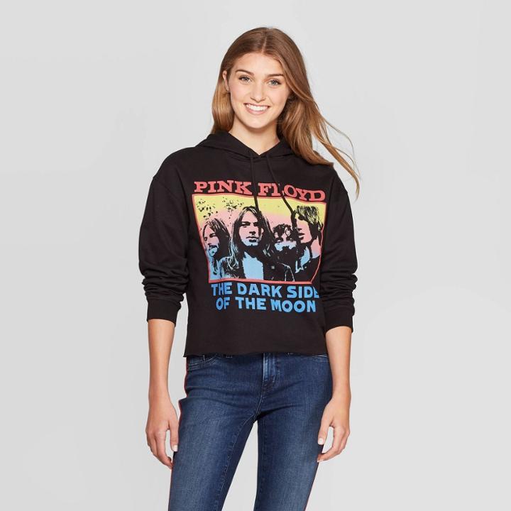 Women's Pink Floyd Fleece Long Sleeve Graphic Hoodie (juniors') - Black M, Women's,