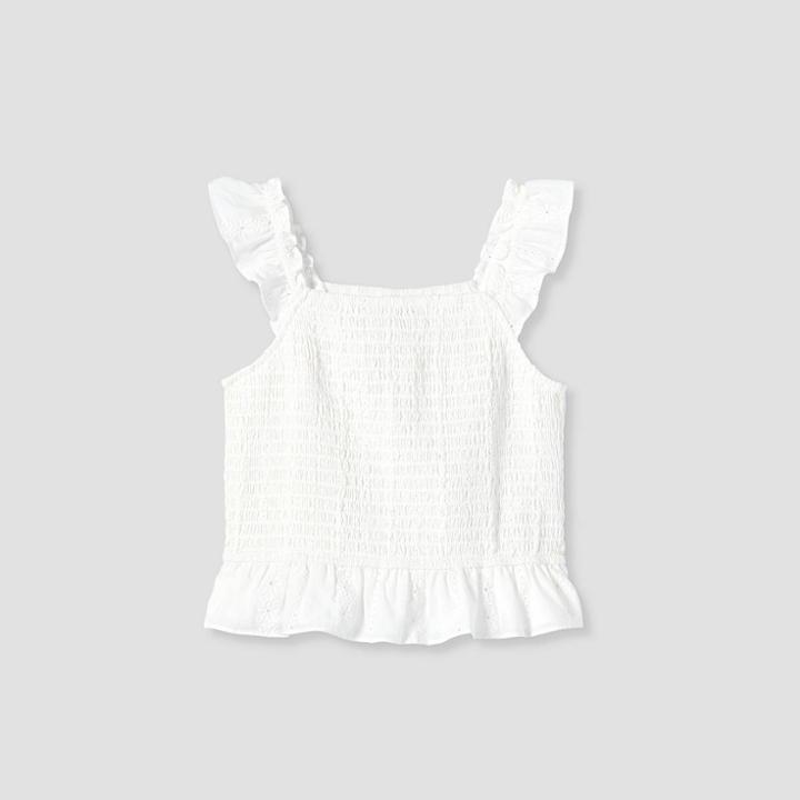 Girls' Boxy Smocked Tank Top - Art Class White