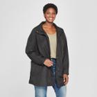 Women's Plus Size Anorak Rain Coat - Ava & Viv Black X