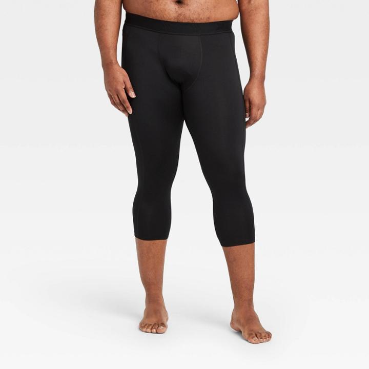 Men's Fitted 3/4 Tights - All In Motion Black