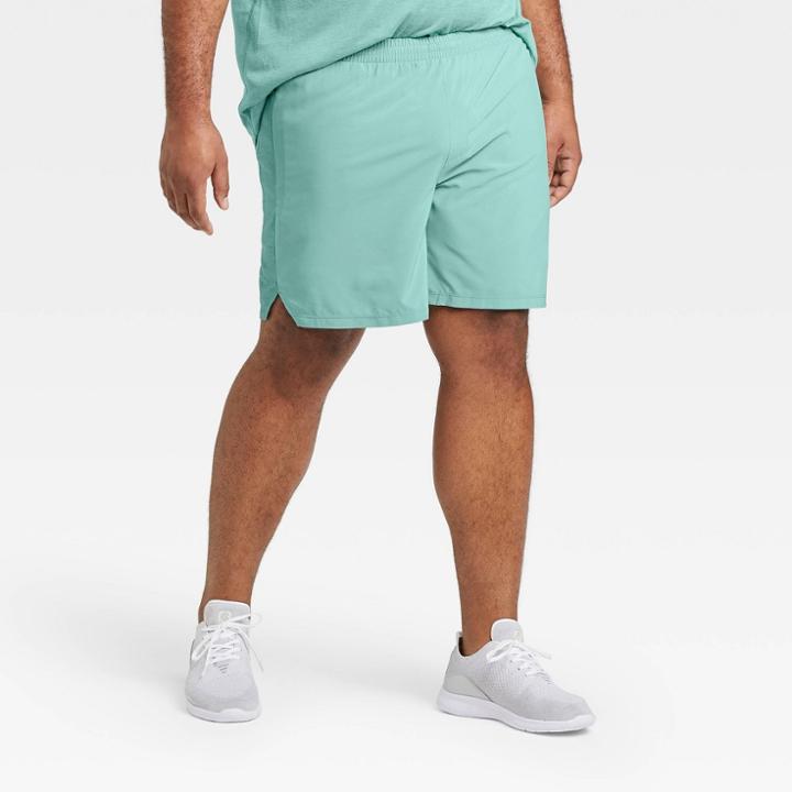Men's 7 Unlined Run Shorts - All In Motion Teal S, Men's, Size: