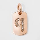 Target Sterling Silver Initial Q Cubic Zirconia Pendant - A New Day Rose Gold, Rose Gold - Q