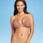 Juniors' Crochet Triangle Bikini Top - Xhilaration Light Pink D/dd Cup