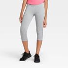 Girls' Ruched Performance Capri Leggings - All In Motion Gray Heather Xs, Girl's, Gray Grey