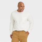 Men's Tall Standard Fit Long Sleeve Crewneck T-shirt - Goodfellow & Co White