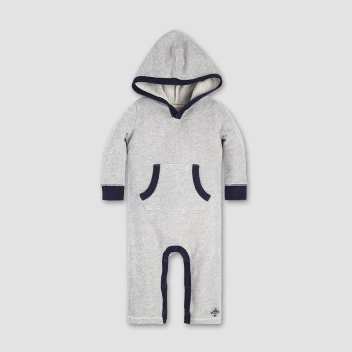 Burt's Bees Baby Baby Boys' Loose Pique Hooded Coverall - Heather Gray