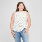 Women's Plus Size Dinosaur Print Tank Top - Zoe+liv (juniors') Ivory