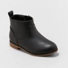 Toddler Girls' Onyx Zipper Slip-on Chelsea Boots - Cat & Jack Black Pu