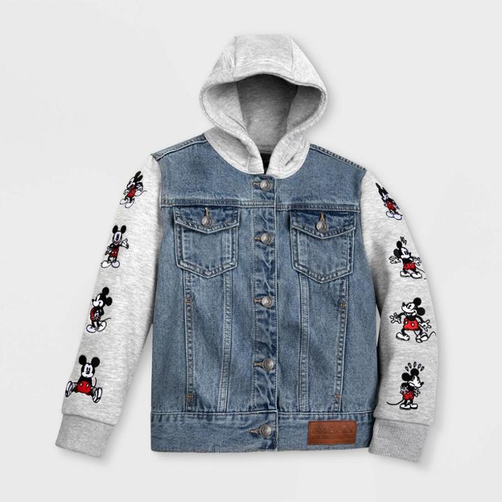 Mickey Mouse & Friends Boys' Mickey Mouse Denim Hooded Jacket - Blue 3 - Disney