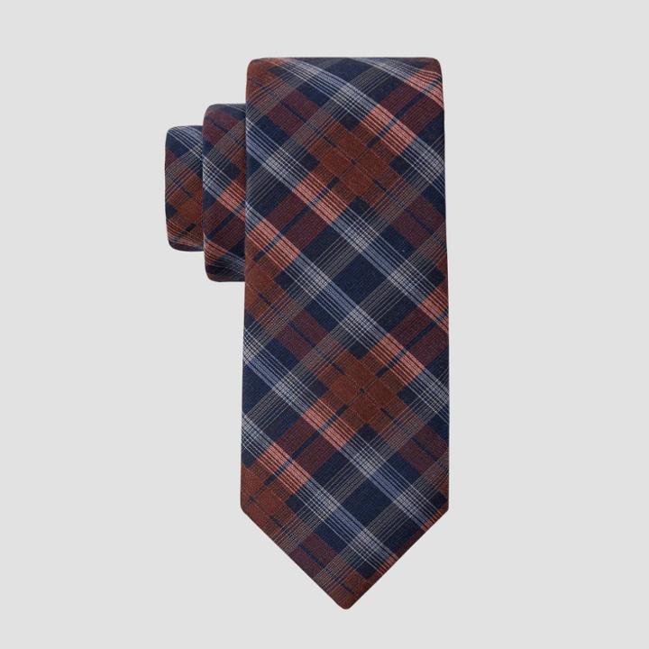 Men's Plaid Gryffin Necktie - Goodfellow & Co Navy