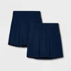 Girls' 2pk Uniform Pleated Twill Skorts - Cat & Jack Blue