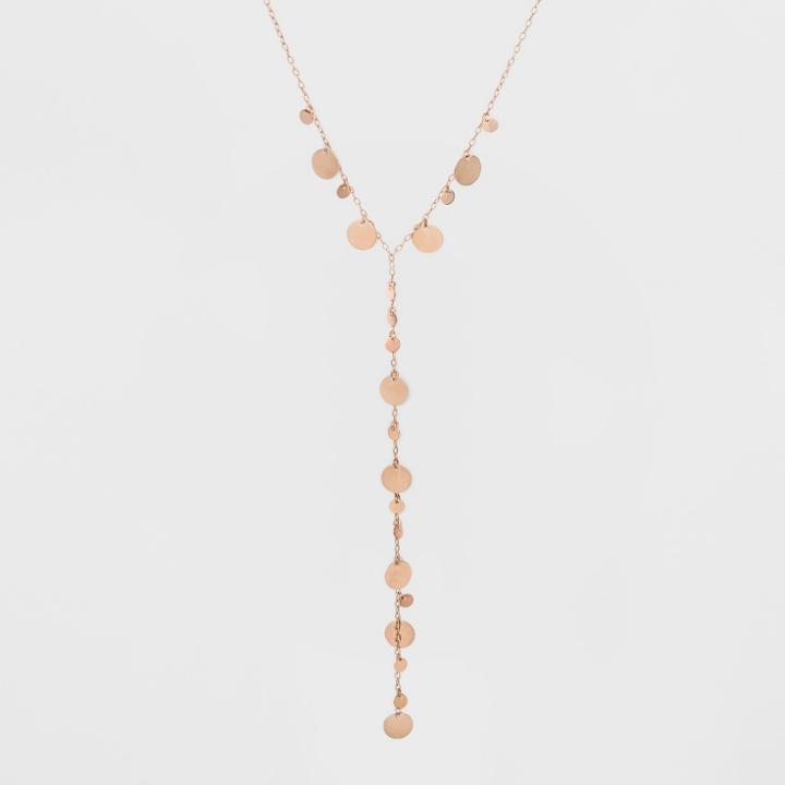 Rivershell Disc Long Necklace - A New Day Rose Gold