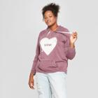 Women's Plus Size Heart Wine Graphic Hoodie - Grayson Threads Wine