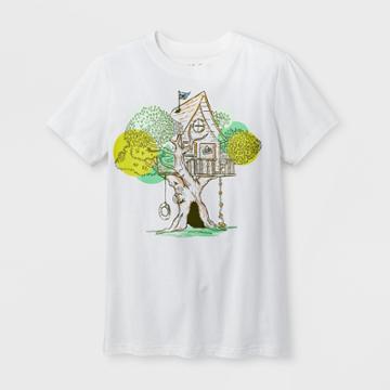 Boys' Tree House Graphic Short Sleeve T-shirt - Cat & Jack White