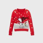 Girls' Peanuts Snoopy Pullover Sweater - Red