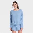 Women's Beautifully Soft Ribbed Pajama Set - Stars Above Blue