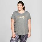 Women's Plus-size Strappy Back Graphic T-shirt - C9 Champion Dark Heather Gray