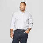 Men's Tall Striped Standard Fit Long Sleeve Northrop Poplin Button-down Shirt - Goodfellow & Co White
