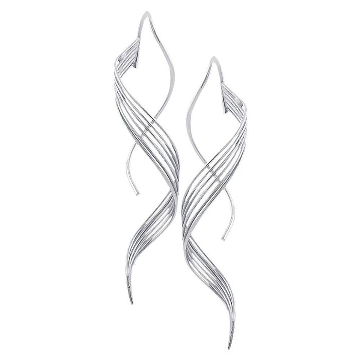 Journee Collection Sterling Silver Six-strand Handcrafted Spiral Earrings, Women's