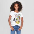 Disney Girls' Mickey Mouse & Friends Group Short Sleeve T-shirt - White