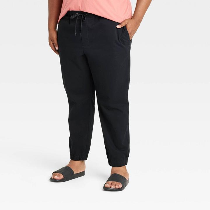 Men's Big & Tall Athletic Fit Jogger Pants - Goodfellow & Co Black