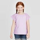 Petitegirls' Short Sleeve Eyelet T-shirt - Cat & Jack Lilac Xs, Girl's, Purple