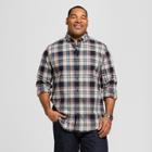 Men's Tall Standard Fit Long Sleeve Northrop Button-down Shirt - Goodfellow & Co True Navy