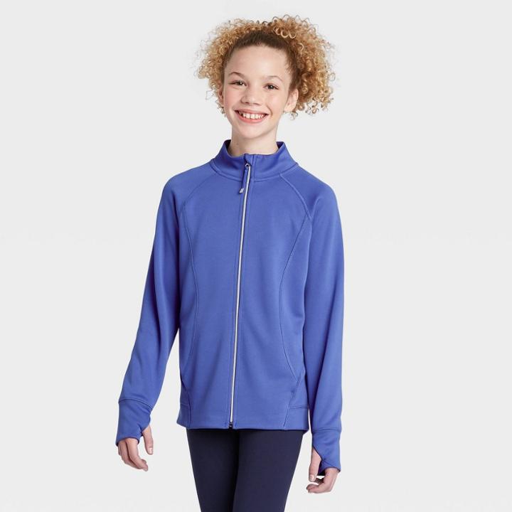 Girls' Performance Jacket - All In Motion Deep Periwinkle Xs, Girl's, Deep Purple