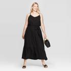 Women's Plus Size Sleeveless V-neck Maxi Dress - Ava & Viv Black X