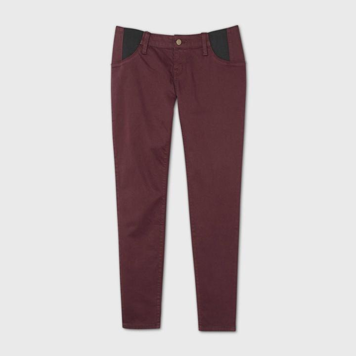 Maternity Side Panel Skinny Jeans - Isabel Maternity By Ingrid & Isabel Burgundy